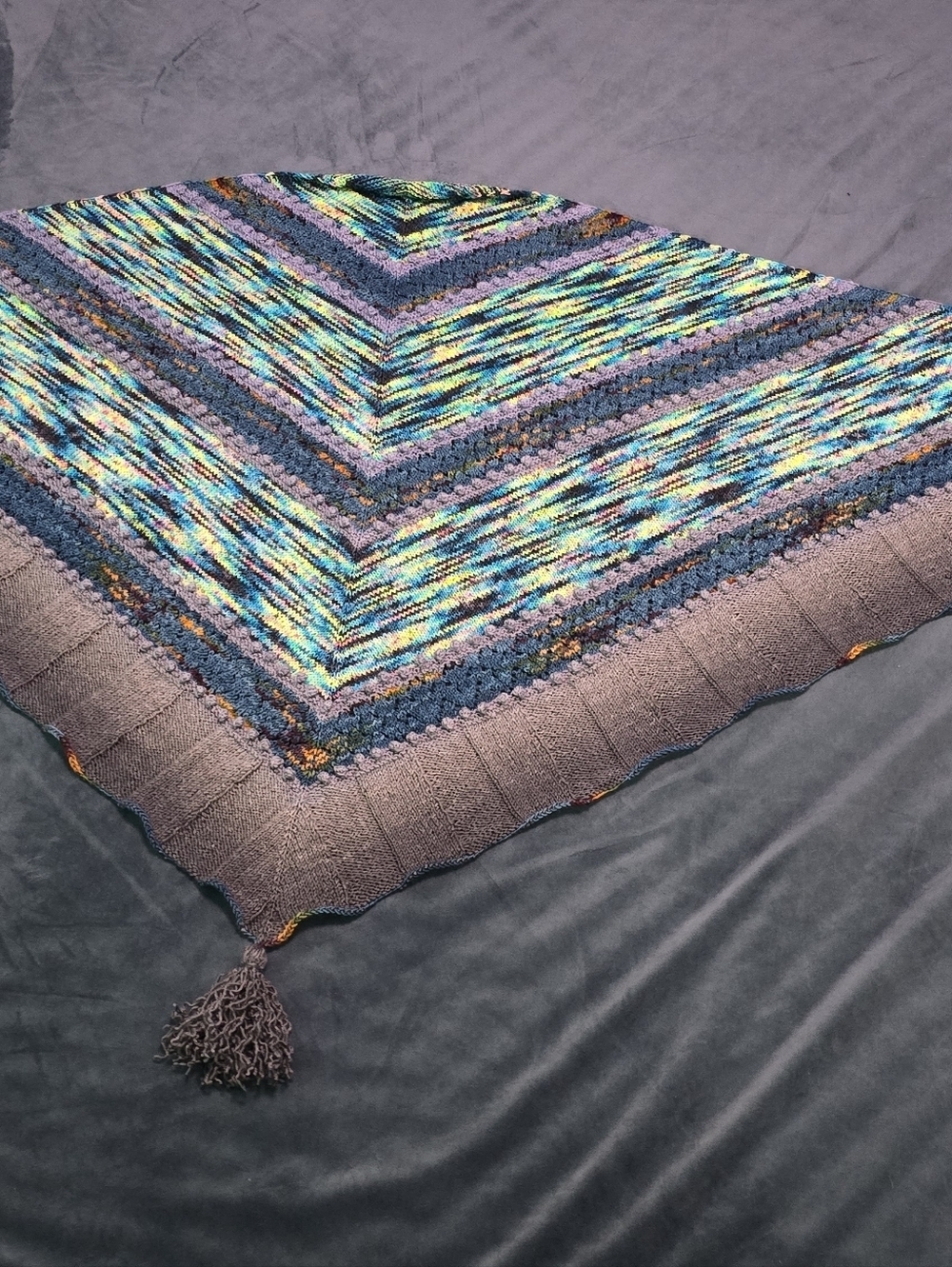 Lightweight Shawl Hand Knit One Of A Kind - Picture 2 of 7